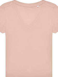 B&C #E150 V /women Dámske tričko s výstrihom do V 01.014T soft rose
