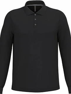 Kariban K 243 Pánske polo tričko s dlhým rukávom z piké 20.K243 čierne