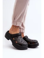 Piankowe Klapki Damskie Na Masywnej Podeszwie Czarne Danollia