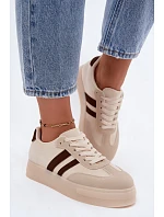 Dámske tenisky na platforme Beige Giselia Dámske tenisky na platforme Beige Giselia