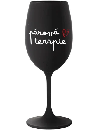 PÁROVÁ TERAPIE - černá sklenice na víno 350 ml