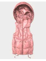 Dámska krátka bunda bez rukávov Goodlookin s odnímateľnou kapucňou ružová (B8258-81)