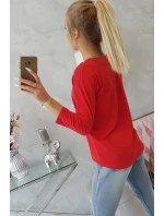 Pozoruhodná červená blúzka s 3D grafikou Pozoruhodná červená blúzka s 3D grafikou