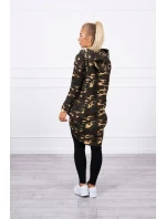 Mikina moro s dlhým chrbtom khaki+hnedá