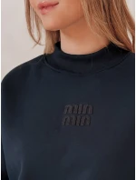 Dámska nadrozmerná mikina s nášivkou LOVASON navy blue FashionStreet BY1416 Dámska nadrozmerná mikina s nášivkou LOVASON navy blue FashionStreet BY1416
