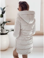 Dámska prešívaná zimná bunda s kapucňou svetlo šedá FashionStreet TY5092