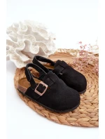 Chodaki Dziecięce Na Korkowej Platformie Czarne Vulagia