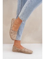 Elegantné velúrové espadrilky s kvetmi Dámske béžové Zazoo 10177 Elegantné velúrové espadrilky s kvetmi Dámske béžové Zazoo 10177