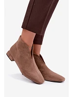 Nízke topánky so zapínaním na zips, nízky podpätok, tmavo béžové, Canella Nízke topánky so zapínaním na zips, nízky podpätok, tmavo béžové, Canella