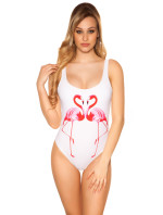 Trendy Swimsuit with Flamingo Print