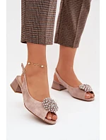 Dámske kožené sandále CR61-3030 beige - D&A