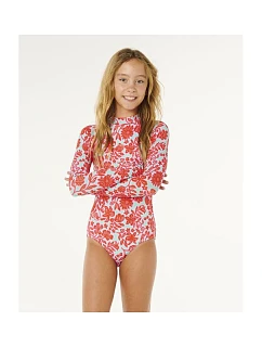 Detský plavecký oblek RIP CURL Sunshine UPF LS Surfsuit – Girl, červený, detský