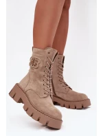 Dámska zateplená členková obuv so zdobením DA183P Beige - Seastar Dámska zateplená členková obuv so zdobením DA183P Beige - Seastar