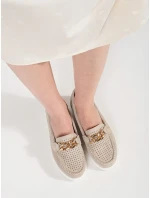 Módne hnedé dámske mokasíny na platforme Módne hnedé dámske mokasíny na platforme