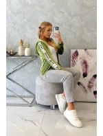 Velúrová mikina s kapucňou zelená