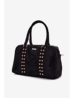 Kufríková kabelka so zlatými gombíkmi Black Emelle