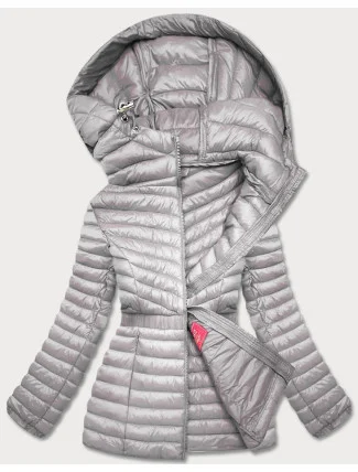 Vypasovaná šedá dámska bunda (GT-212)