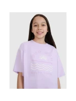 Dievčenské tričko oversize s potlačou 4F 4FJWSS25TTSHF1870-52S