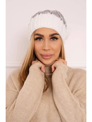 Milano fleecová čiapka K203 grey melange+ecru