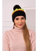 Kinga dámska čiapka K297 čierna+zelená neón+oranžová Kinga dámska čiapka K297 čierna+zelená neón+oranžová