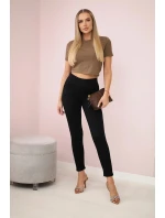 Bavlnené nohavice s mašľou čierne