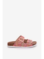 Klapki Damskie Z Klamrami I Brokatem S.Barski RB51-006 Pomarańczowe