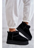 Módne semišové nízke snežnice Black Nucca