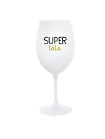 SUPER TÁTA - bílá  sklenice na víno 350 ml