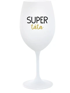 SUPER TÁTA - bílá sklenice na víno 350 ml