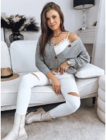 Dámsky svetrík MINSTRAL svetlo šedej farby FashionStreet MY1611 Dámsky svetrík MINSTRAL svetlo šedej farby FashionStreet MY1611
