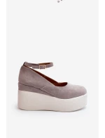 Damskie Espadryle Na Koturnie Szare Malla