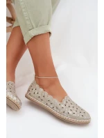 Dámské nazouvací baleríny s květinami zlaté Vennice