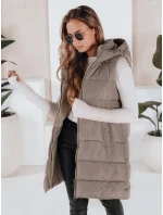 Dámska prešívaná vesta BRITA béžová FashionStreet TY3267 Dámska prešívaná vesta BRITA béžová FashionStreet TY3267