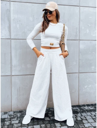Dámsky komplet širokých nohavíc a crop topu ASTRAL ALLURE light beige FashionStreet AY0906