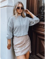Dámsky nadrozmerný sveter CAMELLIA sivý FashionStreet MY2112