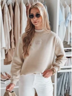 Dámska nadrozmerná mikina s aplikáciou LOVASON béžová FashionStreet BY1420 Dámska nadrozmerná mikina s aplikáciou LOVASON béžová FashionStreet BY1420