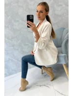 Bunda s klopami elegantná svetlo béžová Bunda s klopami elegantná svetlo béžová