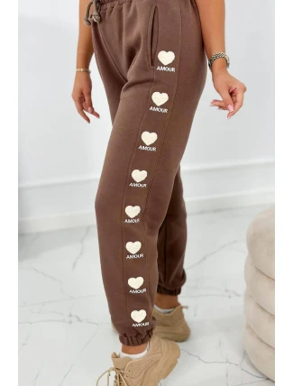 Bavlnené nohavice Amour mocca Bavlnené nohavice Amour mocca