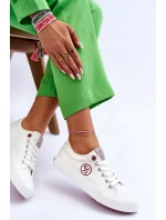 Damskie Materiałowe Tenisówki Cross Jeans LL2R4043 Białe