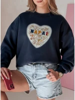 Dámska nadrozmerná mikina so srdcom SERDUCHOVA navy blue FashionStreet BY1439 Dámska nadrozmerná mikina so srdcom SERDUCHOVA navy blue FashionStreet BY1439