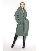 Zelená prešívaná bunda s golierom (AG8-8010)