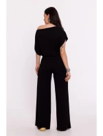 B287 Viskózový top bez ramienok - čierny