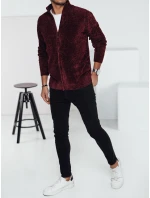 Pánsky bordový sveter bez gombíkov FashionStreet WX2233 Pánsky bordový sveter bez gombíkov FashionStreet WX2233