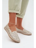 Dámské nazouvací baleríny s květinami zlaté Vennice