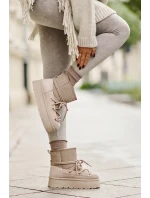 Snežnice s viazaním na platforme béžové Mavora