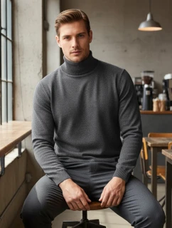 Pánsky svetlosivý rolák FashionStreet WX2359