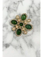 Brošňa Kvetina 2 zelená Brošňa Kvetina 2 zelená