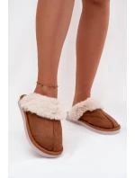 Ženské pantofle s kožešinou Camel Carisse
