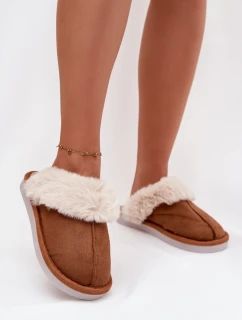 Ženské pantofle s kožešinou Camel Carisse