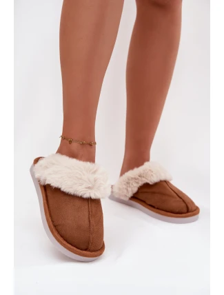 Ženské pantofle s kožešinou Camel Carisse